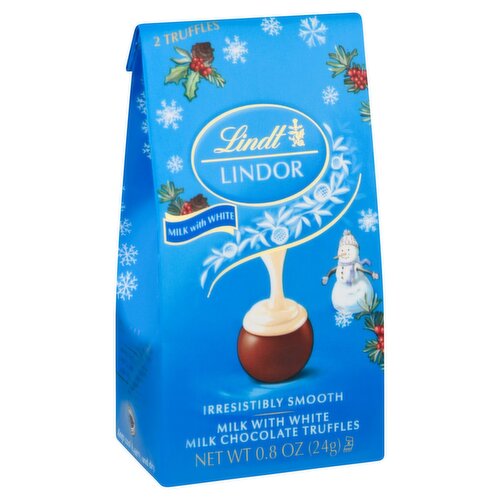 Lindt Lindor Milk with White Milk Chocolate Truffles, 0.8 oz, 2 count