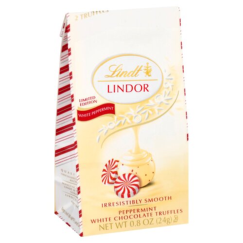 Lindt Lindor Peppermint White Chocolate Truffles Limited Edition, 2 count, 0.8 oz