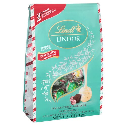 Lindt Lindor Peppermint Assortment Assorted Chocolate Truffles Limited Edition, 15.2 oz