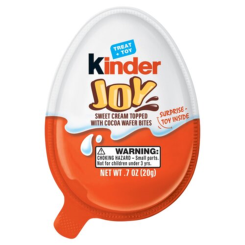 Kinder Joy Treat + Toy Sweet Cream Topped with Cocoa Wafer Bites, 0.7 oz