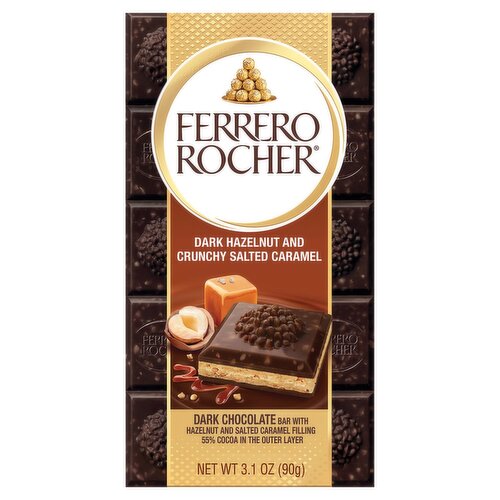 Ferrero Rocher Dark Hazelnut and Crunchy Salted Caramel Bar, 3.1 oz