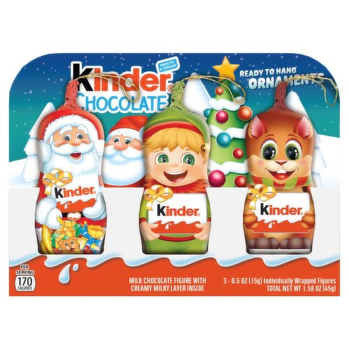 Kinder Milk Chocolate Figure with Creamy Milky Layer Inside, 0.5 oz, 3 count