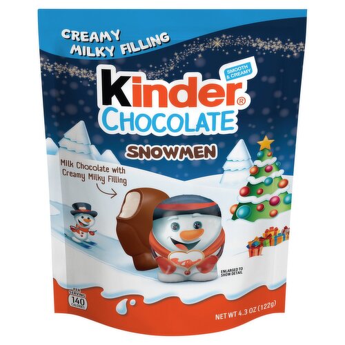 Kinder Snowmen Milk Chocolate with Creamy Milky Filling, 4.3 oz