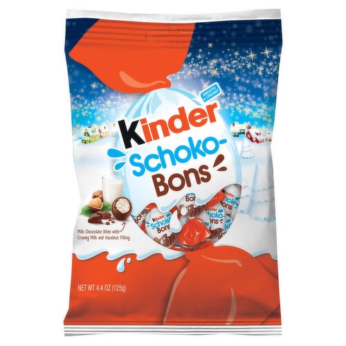Kinder Schoko Bons Milk Chocolate Bites with Creamy Milk and Hazelnut Filling, 4.4 oz