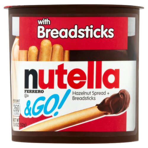 Ferrero Nutella & Go! Hazelnut Spread + Breadsticks, 1.8 oz