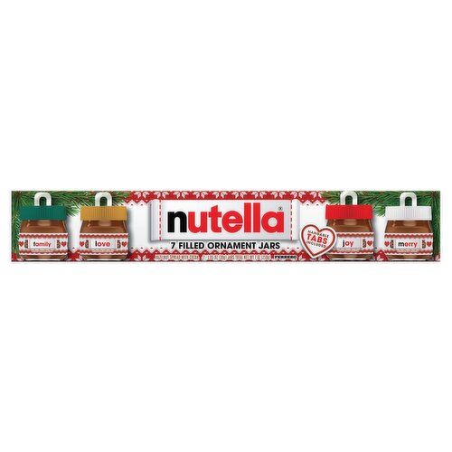 Nutella Hazelnut Spread with Cocoa Filled Ornament Jars, 1.05 oz, 7 count