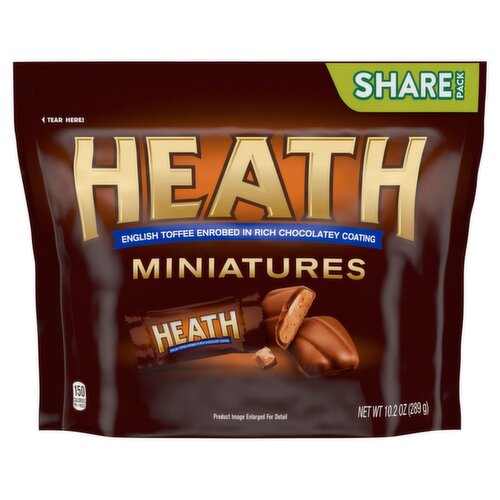 Heath English Toffee Enrobed in Rich Chocolatey Coating Miniatures Share Pack, 10.2 oz