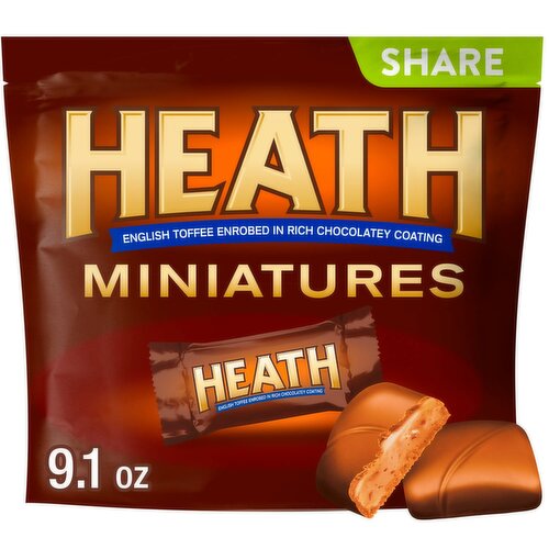 Heath Miniatures English Toffee Enrobed in Rich Chocolatey Coating Share Pack, 9.1 oz