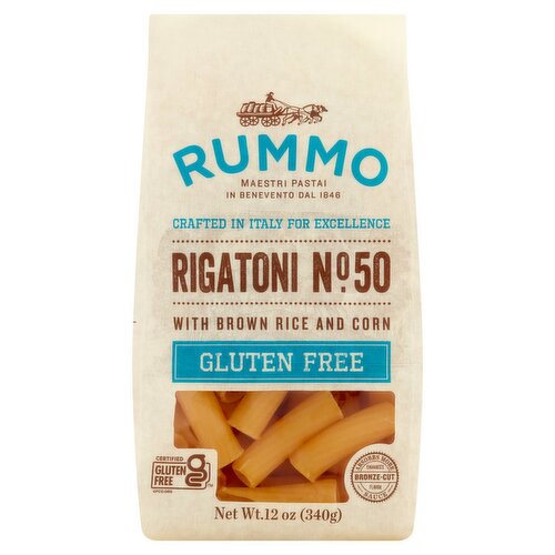 Rummo Gluten Free Rigatoni No.50 with Brown Rice and Corn Pasta, 12 oz