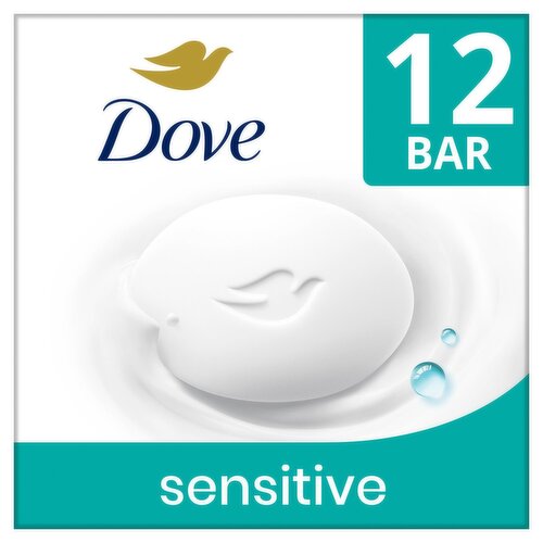 Dove Sensitive Fragrance Free & Hypoallergenic Beauty Bar, 3.75 oz, 12 count