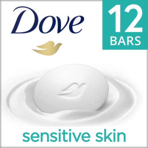 Dove Sensitive Skin Beauty Bar, 3.75 oz, 12 count