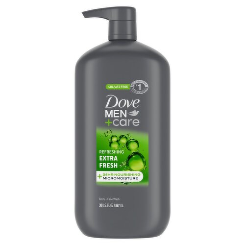 Dove Men+Care Refreshing Extra Fresh Body + Face Wash, 30 fl oz