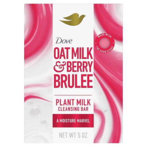 Dove Oat Milk & Berry Brulee Plant Milk Cleansing Bar, 5 oz