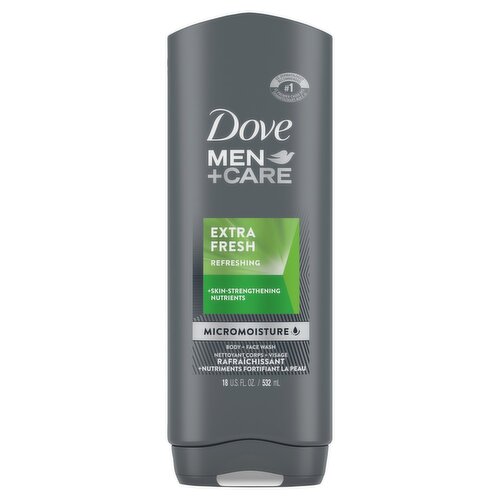 Dove Men+Care Extra Fresh Body + Face Wash, 18 fl oz