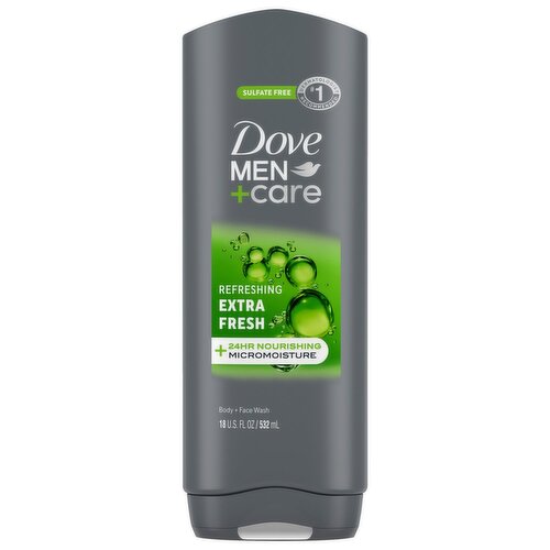 Dove Men+Care Extra Fresh Body + Face Wash, 18 fl oz