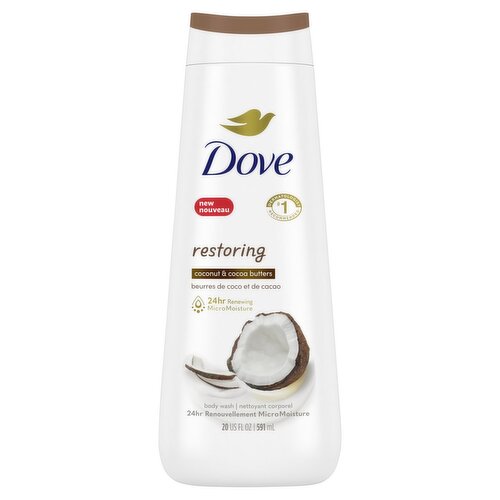 Dove Restoring Coconut & Cocoa Butters Body Wash, 22 fl oz