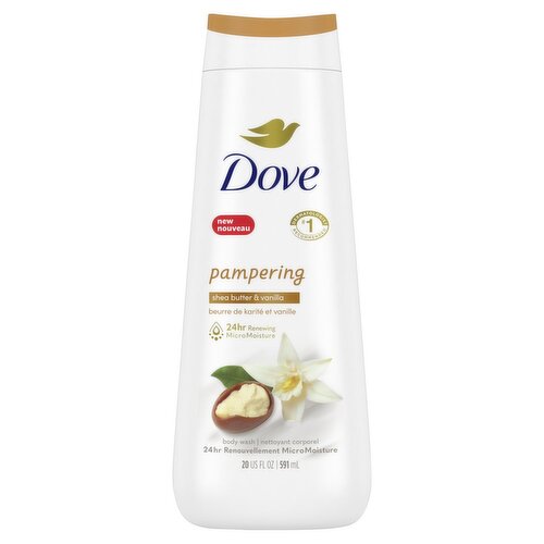 Dove Pampering Shea Butter & Vanilla Body Wash, 20 fl oz