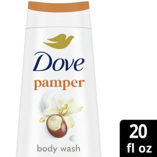 Dove Pamper Shea Butter + Vanilla Body Wash, 20 fl oz