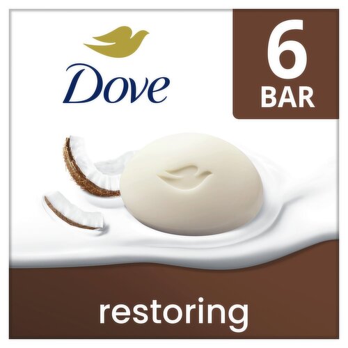 Dove Restoring Beauty Bar with Coconut & Cocoa Butter, 3.75 oz, 6 count