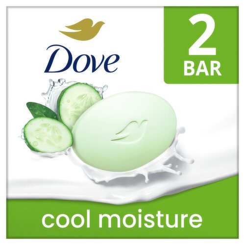 Dove Cool Moisture Beauty Bar with Cucumber & Green Tea Scent, 3.75 oz, 2 count