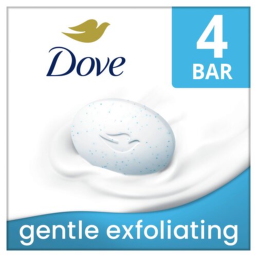 Dove Gentle Exfoliating Beauty Bar with Renewing Exfoliants, 3.75 oz, 4 count