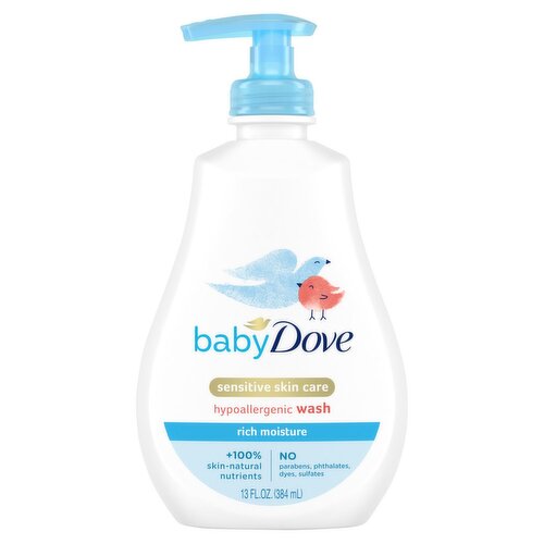 Baby Dove Sensitive Skin Care Rich Moisture Hypoallergenic Baby Wash, 13 oz