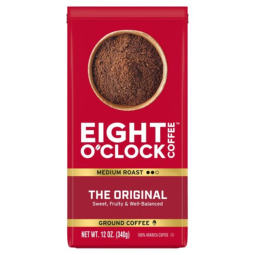 Eighth O'Clock Coffee Medium Roast the Original Ground 100% Arabica Coffee, 12 oz