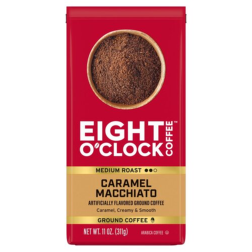 Eight O'Clock Coffee Medium Roast Caramel Macchiato Ground Arabica Coffee, 11 oz