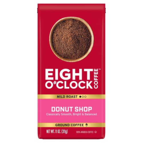 Eight O'Clock Coffee Mild Roast Donut Shop Ground 100% Arabica Coffee, 11 oz