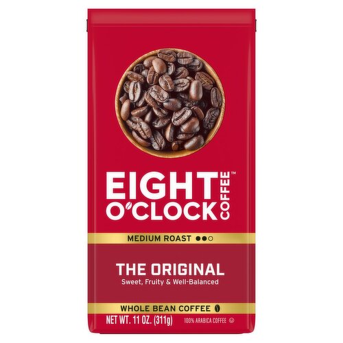 Eight O'Clock Coffee Medium Roast The Original Whole Bean 100% Arabica Coffee, 11 oz