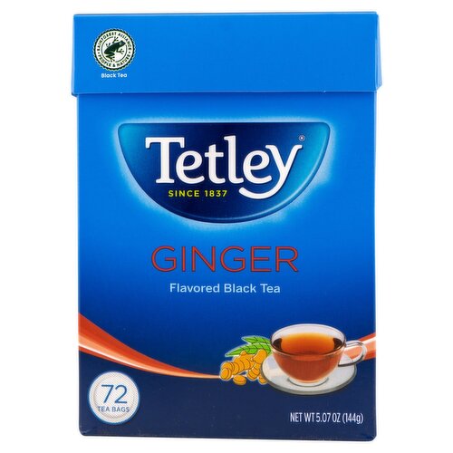 Tetley Ginger Flavored Black Tea Bags, 72 count, 5.07 oz