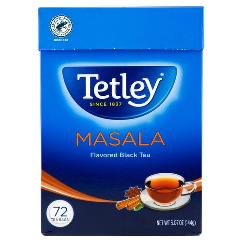 Tetley Masala Flavored Black Tea Bags, 72 count, 5.07 oz