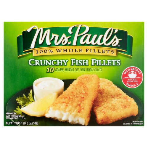 Mrs. Paul's Crunchy Fish Fillets, 10 count, 19 oz