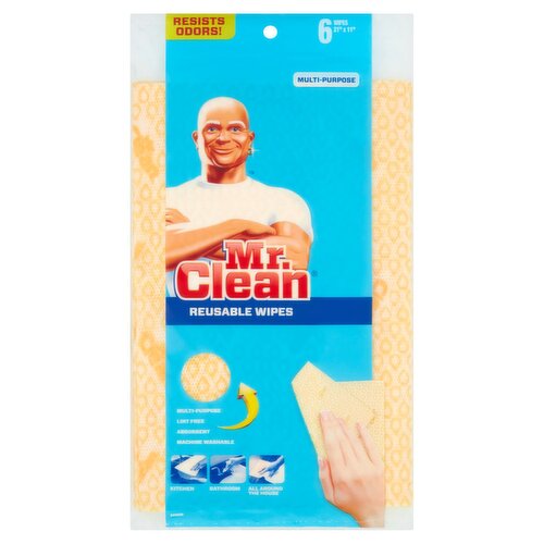 Mr. Clean Multi-Purpose Reusable Wipes, 6 count