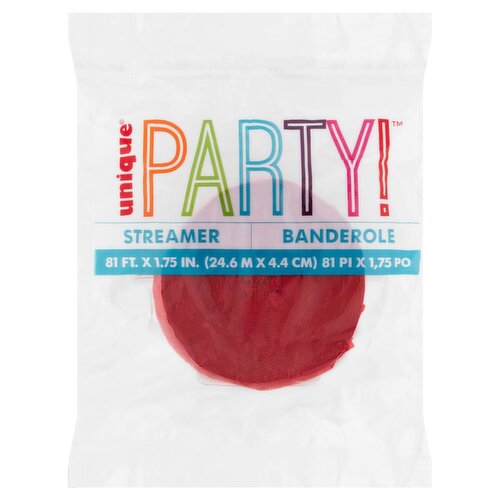 Unique Party! Red Streamer, 81 ft x 1.75 in 