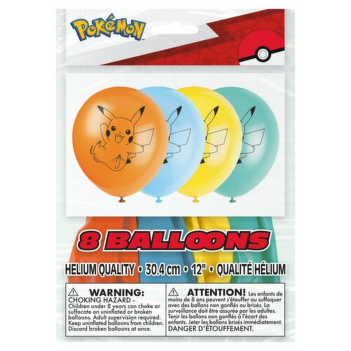 Pokémon 12'' Balloons, 8 count