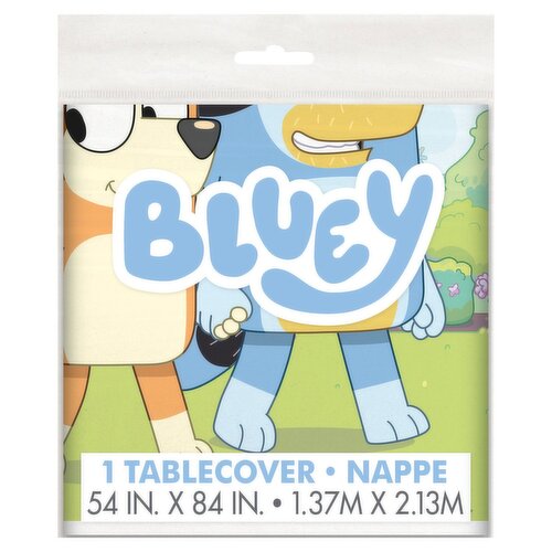 Unique Bluey Plastic Tablecover, 1 count