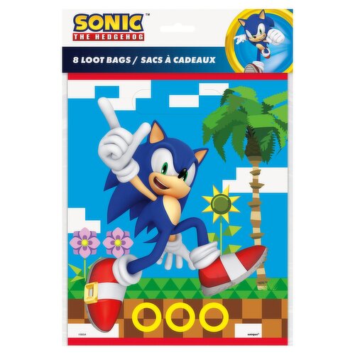 Unique Sonic The Hedgehog Loot Bags, 8 count