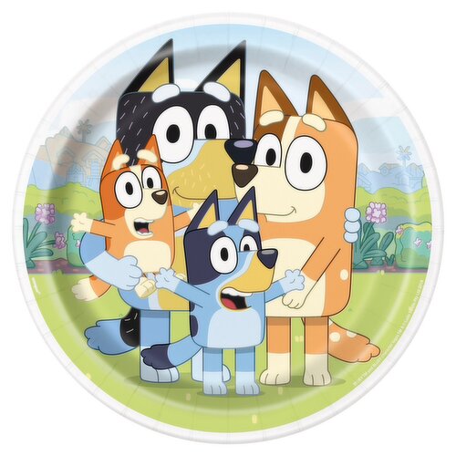Unique Bluey 8 1/2 in Plates, 8 count