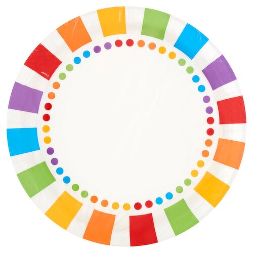 Unique Rainbow Birthday Plates, 8 count