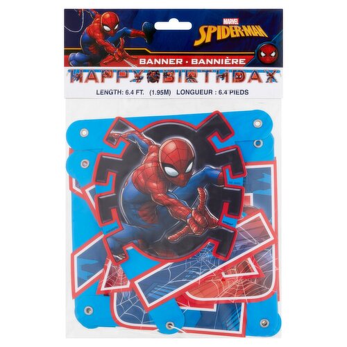 Marvel Spiderman 6.4 ft. Happy Birthday Banner