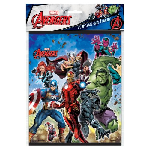 Unique Marvel Avengers Loot Bags, 8 count