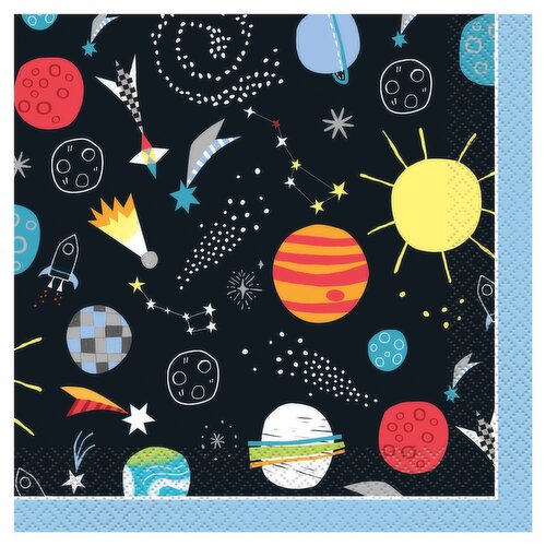 Unique Outer Space Napkins, 2 ply, 16 Count