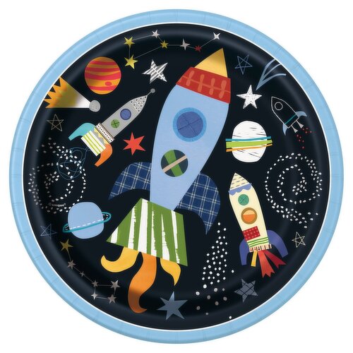 Unique 8 5/8 in. Outer Space Paper Plates, 8 count
