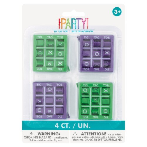 Unique Party! Tic Tac Toe, Ages 3+, 4 count