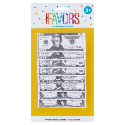 Unique Favors Mini Money Pads, 3+, 8 count