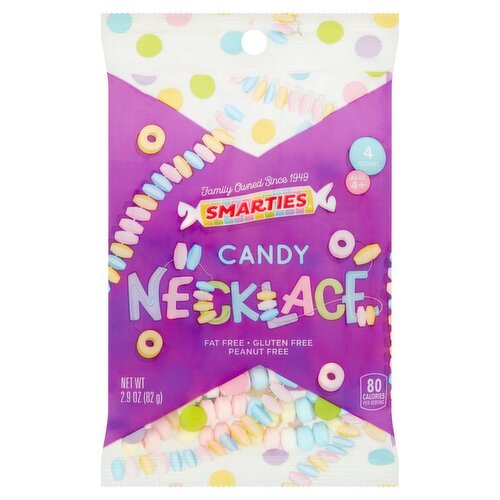 Smarties Candy Necklace, 4 count, 2.9 oz