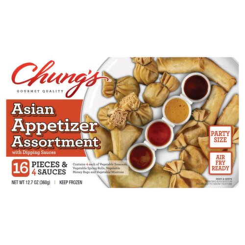 Chung's Asian Appetizer Assortment with Dipping Sauces, 16 count, 12.7 oz