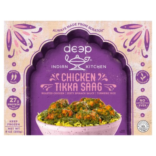 Deep Indian Kitchen Chicken Tikka Saag, 9 oz