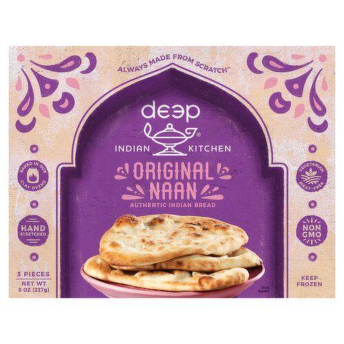 Deep Indian Kitchen Original Naan, 3 count, 8 oz